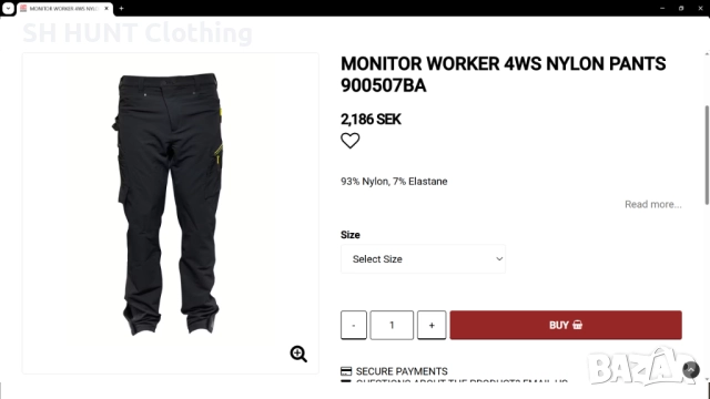 MONITOR WORKER 4 WAY STRETCH PANTS размер L изцяло еластичен работен панталон W4-400, снимка 2 - Панталони - 52026124