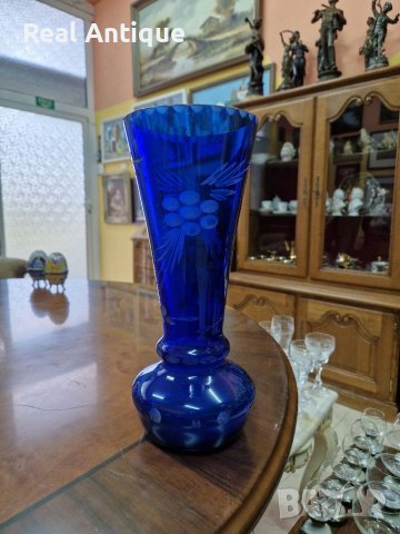 Прекрасна антикварна немска кристална ваза 