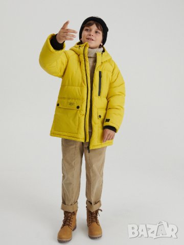 Ново Зимно Жълто яке с подплата за момче на Reserved 158см с етикет, снимка 3 - Детски якета и елеци - 42308329