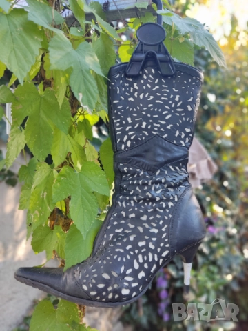 Дамски ботуши Дамски ботуши на висок ток Дамски ботуши естествена кожа, снимка 2 - Дамски ботуши - 52155531