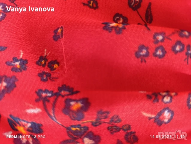 Pieces червена рокля на цветя М размер , снимка 8 - Рокли - 51363444