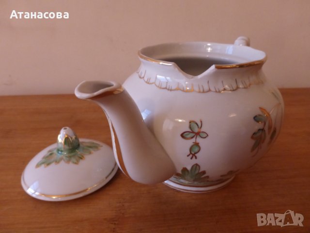 Руски порцеланови чайник и захарница 1980 г, снимка 7 - Аксесоари за кухня - 41086545