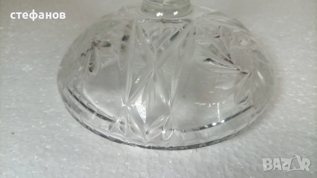 Кристално масивно капаче от кръгла бонбониера, снимка 3 - Други - 52617950