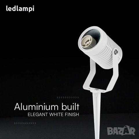 LED Градинско Тяло С Шиш GU10 IP65 Бяло, снимка 3 - Външни лампи - 49222623