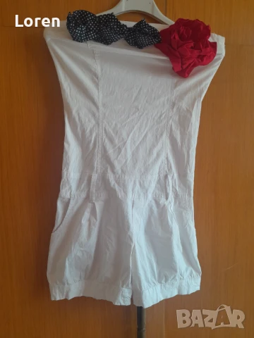 *Elina*Бял гащеризон с розички, снимка 2 - Гащеризони - 50928116