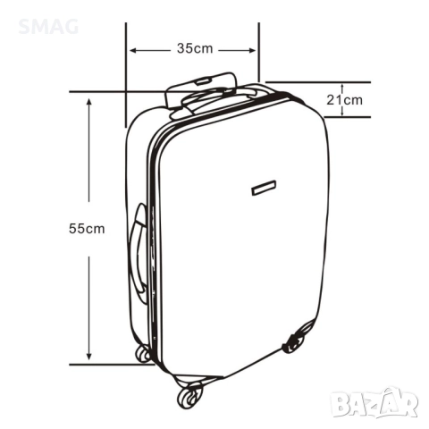 Куфар за ръчен багаж 33л, сив метален_1245724, снимка 7 - Куфари - 52188468