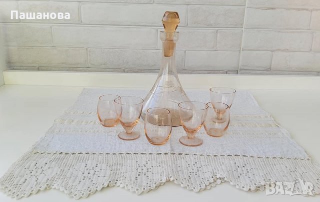 Ретро сервиз за ракия,фино стъкло