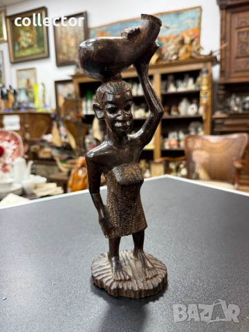 Абаносова африканска статуетка / фигура. №7869, снимка 5 - Антикварни и старинни предмети - 53476971