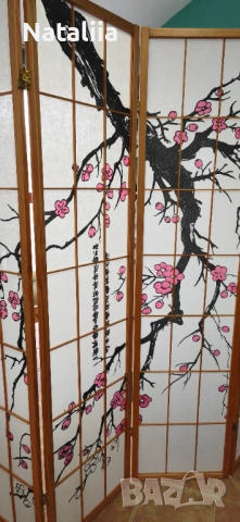 Параван в японски стил със 5 панела 