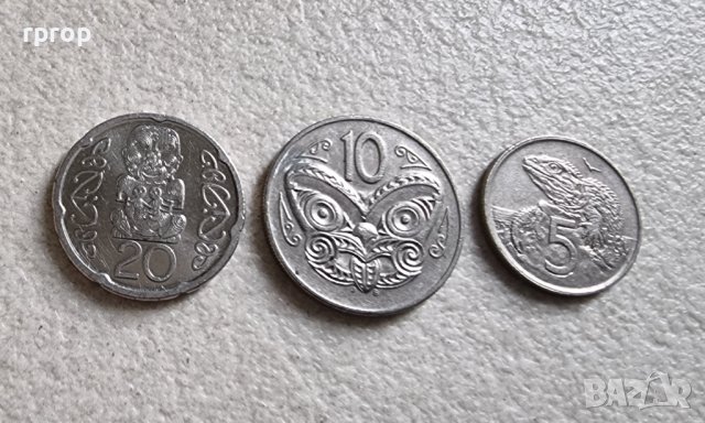 Монети. Нова Зеландия.   20, 10  и 5 цента., снимка 2 - Нумизматика и бонистика - 37575432
