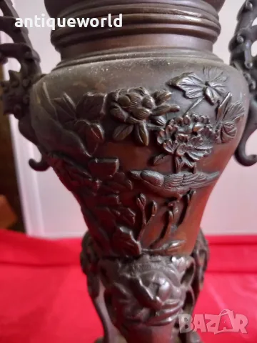 Старинни Японски Бронзови Кадилници Коро ,Период МЕЙДЖИ, снимка 4 - Антикварни и старинни предмети - 56149747