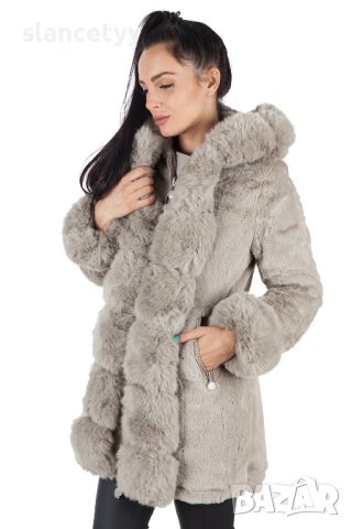 Двулицево яке/парка в бежов цвят, снимка 5 - Якета - 44445539