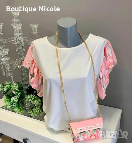 Елегантна блуза с чантичка    , снимка 1