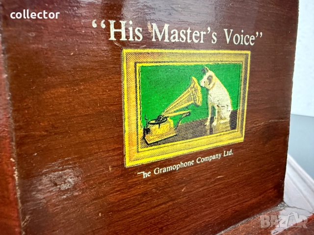 Стар грамофон с фуния  "His Master's Voice". №7771, снимка 10 - Антикварни и старинни предмети - 52839486