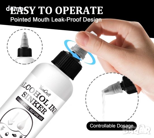 Бяло алкохолно мастило за епоксидна смола, 100 мл концентрирано, снимка 3 - Други стоки за дома - 53656716