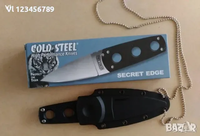 Нож за скрито носене на врата-Cold Steel Secret Edge 70х164, снимка 7 - Ножове - 48252133