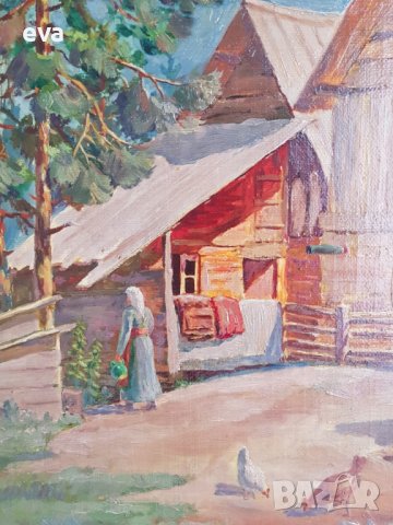 Йордан Филчев 1908 - 1968  Из родопите 1951г. Картина с маслени бои , снимка 4 - Картини - 38892173