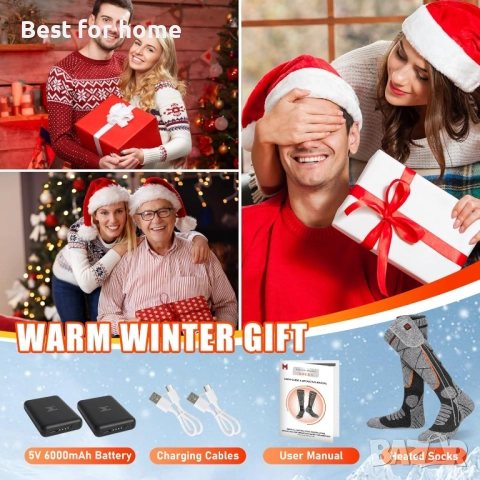 Отопляеми чорапи, 6000mAh акумулаторни от EIHBIEA, снимка 8 - Отоплителни печки - 52953626