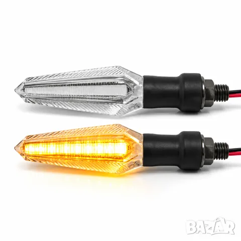 Гъвкави гумени 12V LED мигачи за мотор 2 броя