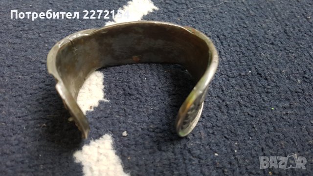 Възрожденска сребърна гривна рогатка, снимка 4 - Антикварни и старинни предмети - 39390649