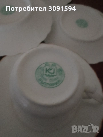 Чаша и 6 чинийки костен порцелан България , снимка 5 - Чаши - 53831461