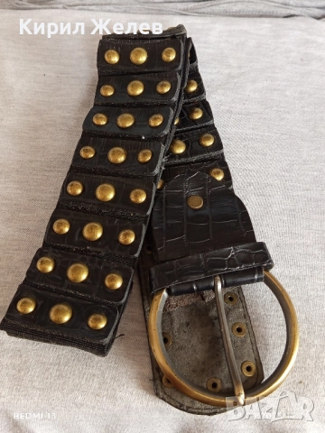 Фешън модел дамски кожен колан с капси перфектен 26613