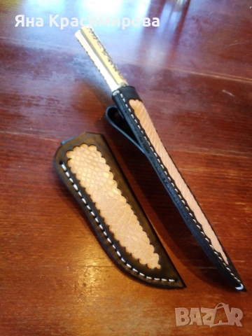 Кания от естествена кожа , снимка 3 - Ножове - 51564409