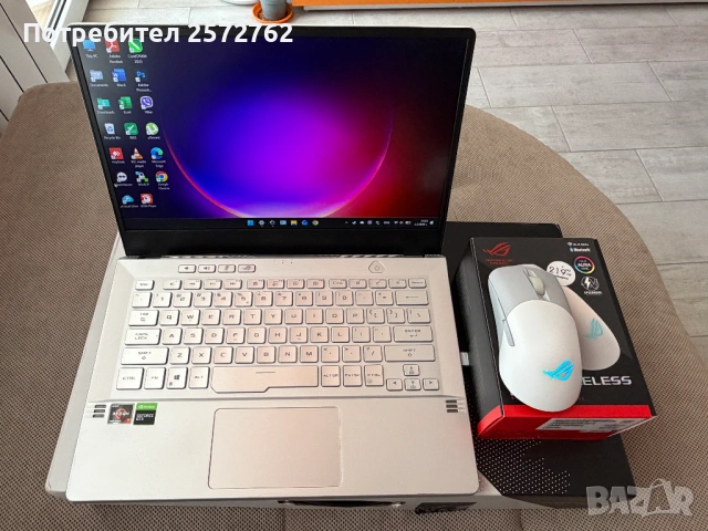 Геймърски лаптоп ROG Zephyrus G14 GA401 Moonlight White с Anime Matrix, снимка 2 - Лаптопи за игри - 53666128