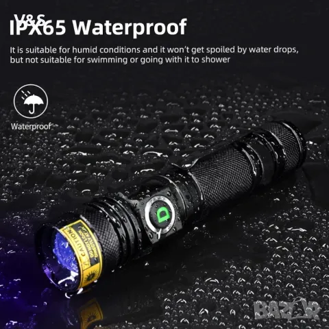 DARKDAWN UV 365nm фенерче USB акумулаторна ултравиолетова LED лампа Woods Преносима черна светлина , снимка 7 - Други - 47960113