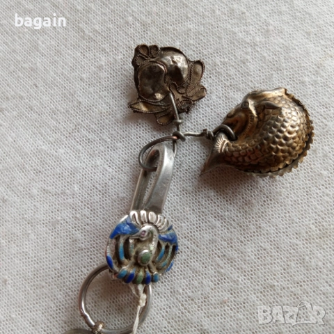 Старинна китайска броеница с амулети., снимка 3 - Антикварни и старинни предмети - 52590504