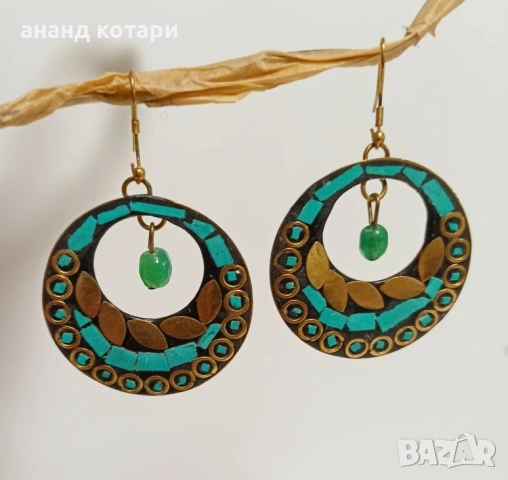 обеци Бохем - Тибет - тюркоаз, корал, седеф 1-6