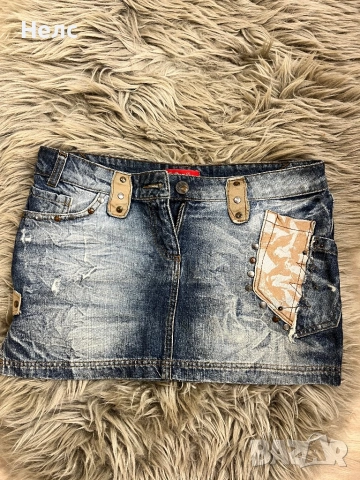 Интересно къса дънкова пола 