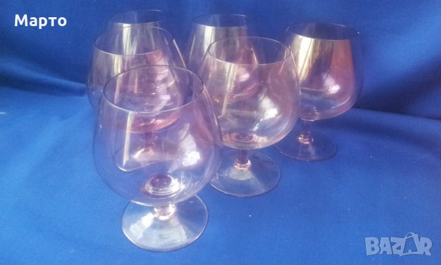 Рзкошни чаши за вино, комплект 6 бр, бледо розово-лила, снимка 3 - Чаши - 35933839