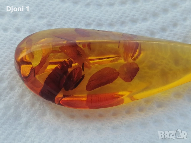 Кехлибарена висулка със златен държач , снимка 6 - Други - 53590355