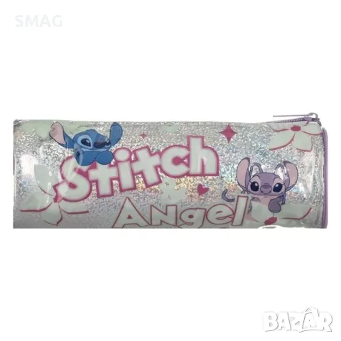 Ученически несесер цилиндър сребрист холограмен stitch angel_1252093, снимка 3 - Други - 55719184