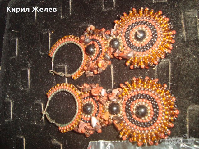 ХЕНД-МЕЙД АРТ ОБЕЦИ с КАМЪНИ и МЪНИСТА МНОГО ЕФЕКТНИ и КРАСИВИ 2771, снимка 4 - Обеци - 33789341