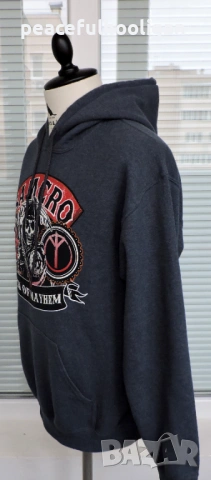 SAMCRO Sons Of Anarchy Men of Mayhem Grey Long Sleeve Hoodie Size M Official Product 2016, снимка 7 - Суичъри - 53392982