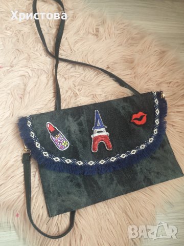 НОВА! Дънкова чанта с щампи - 15,00лв.
