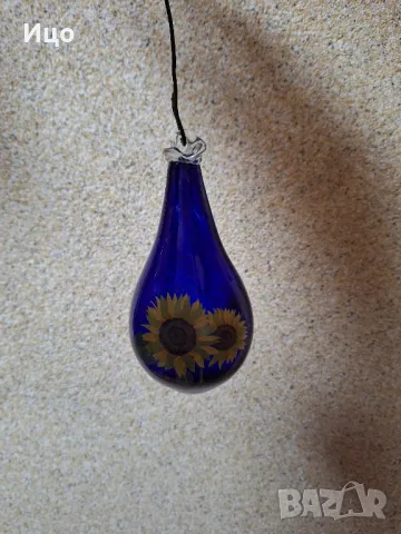 Коледни висулки Кобалтово стъкло, снимка 3 - Антикварни и старинни предмети - 50233024