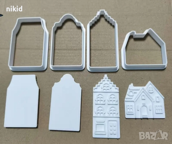 4 бр Джинджифилова къща джинджифилови къщи къщички пластмасови форми резци резец форма за сладки , снимка 8 - Форми - 52619781