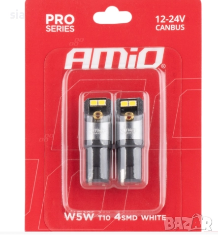 LED крушки CANBUS PRO T10 W5W 4x2016 SMD бели 12V 24V AMIO