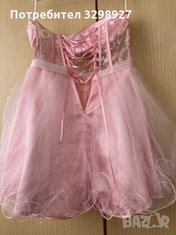 Розова къса бална рокля, размер s, xs, снимка 3 - Рокли - 35840978