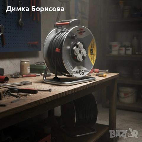 Електрически удължител с макара KraftRoyal 50m, снимка 2 - Други - 53360247