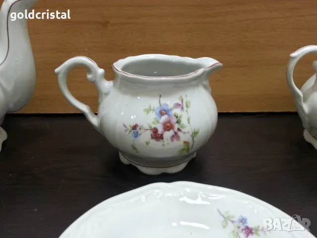 Стар български порцелан чаши за чай чайник захарница латиера , снимка 4 - Антикварни и старинни предмети - 47570817