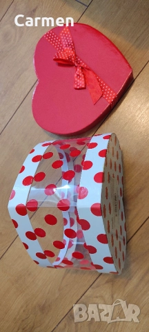 Сърце - Голяма подаръчна кутия с панделка, снимка 4 - Други - 52430389