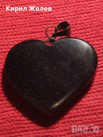 СТАР СЪРЦЕВИДЕН РЕТРО АРТ МЕДАЛЬОН от ШЛИФОВАН ПОЛУСКЪПОЦЕНЕН КАМЪК и БРОНЗ МАЙСТОРСКА РАБОТА 39808, снимка 10 - Антикварни и старинни предмети - 46504070