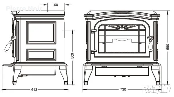 Френска чугунена печка на дърва , снимка 8 - Камини - 50279524