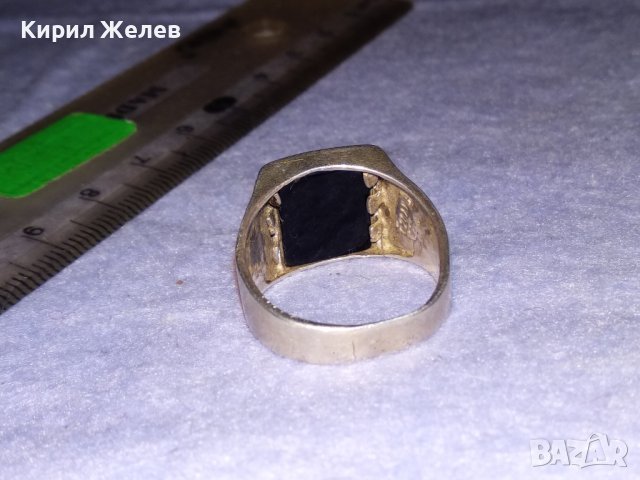 СКЪПОЦЕНЕН МАРКОВ КЛАСИЧЕСКИ СРЕБЪРЕН ПРЪСТЕН СРЕБРО 925 с ЮВЕЛИРНО ШЛИФОВАН ЧЕРЕН ОНИКС 29713, снимка 12 - Пръстени - 41636302