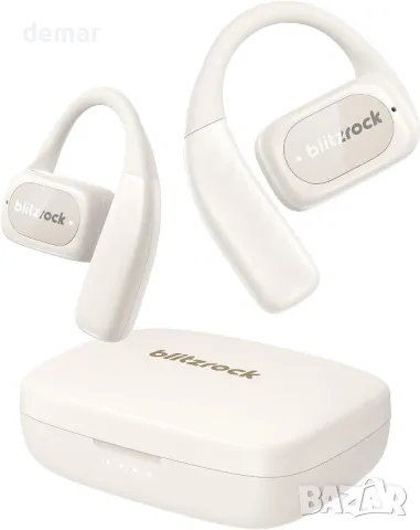 Слушалки с отворено ухо BlitzRock, Bluetooth 5.4, подобрен бас, меки кукички за уши, IPX5