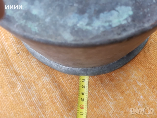 Бакърена тенджера с капак , снимка 4 - Антикварни и старинни предмети - 53844986